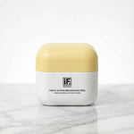 Triple Action Resurfacing Peel skincare jar with yellow lid on marble surface
